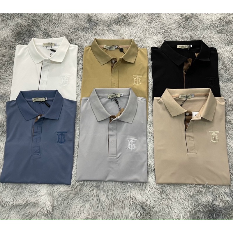 Áo polo thời trang nam có hoạ tiết đơn giản thêu logo, Áo cộc tay có cổ bbr phong cách hàn quốc btshop từ 45 đến 75 kg