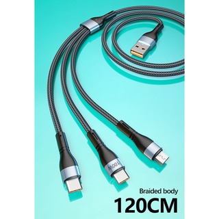 Dây Cáp Sạc Nhanh 100W 3 Trong 1 Type C Cho iPhone Android