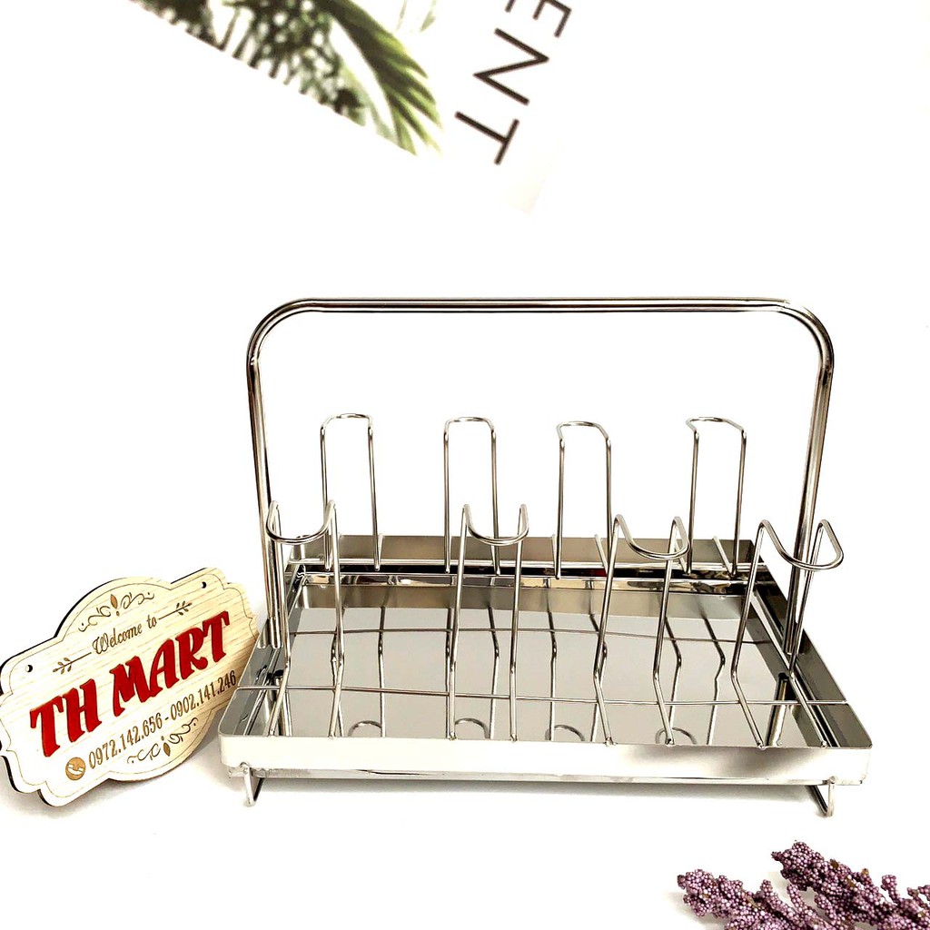 Khay Úp Cốc Hợp Kim Mạ Vàng, Khay Úp Cốc Inox Cao Cấp - Có Khay Hứng Nước