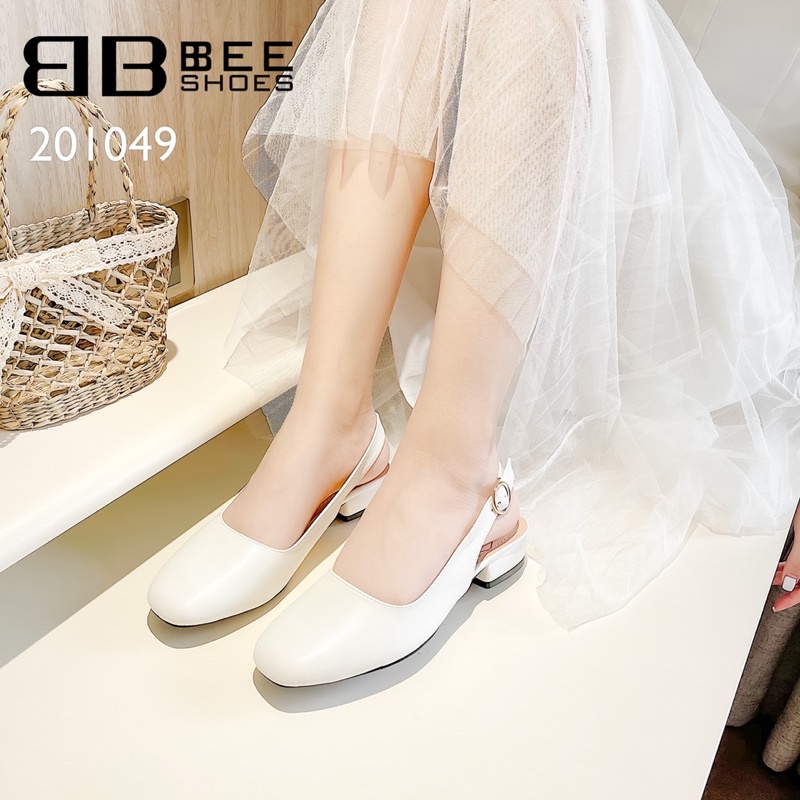 BEESHOES - GIÀY BÚP BÊ VINTAGE CAO 2 PHÂN DA MỀM ÊM CHÂN - GIÀY THỜI TRANG DỄ ĐI , NHẸ VÀ GỌN CHÂN ĐEN KEM TRẮNG 201049