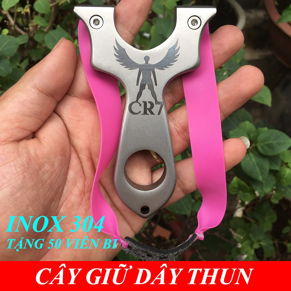 ná cao su cao cấp CR7-INOX 304-KÈM 2 DÂY THUN VÀ 100 VIÊN BI,1 LỤC GIÁC