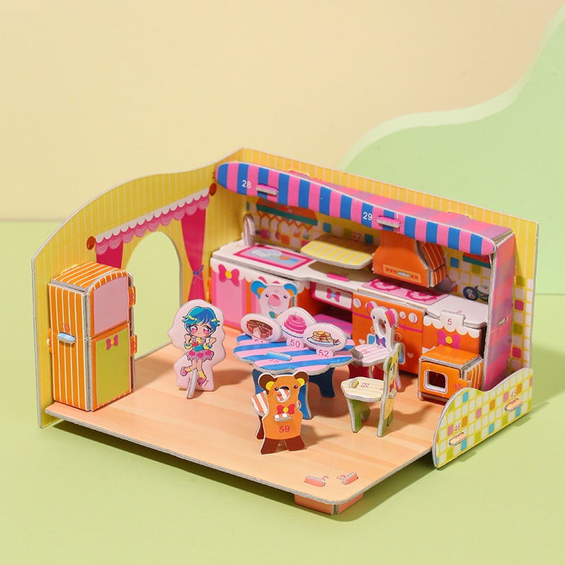 Mô Hình Nhà 3D handmade Dành Cho Trẻ Mẫu Giáo 5-15 Tuổi