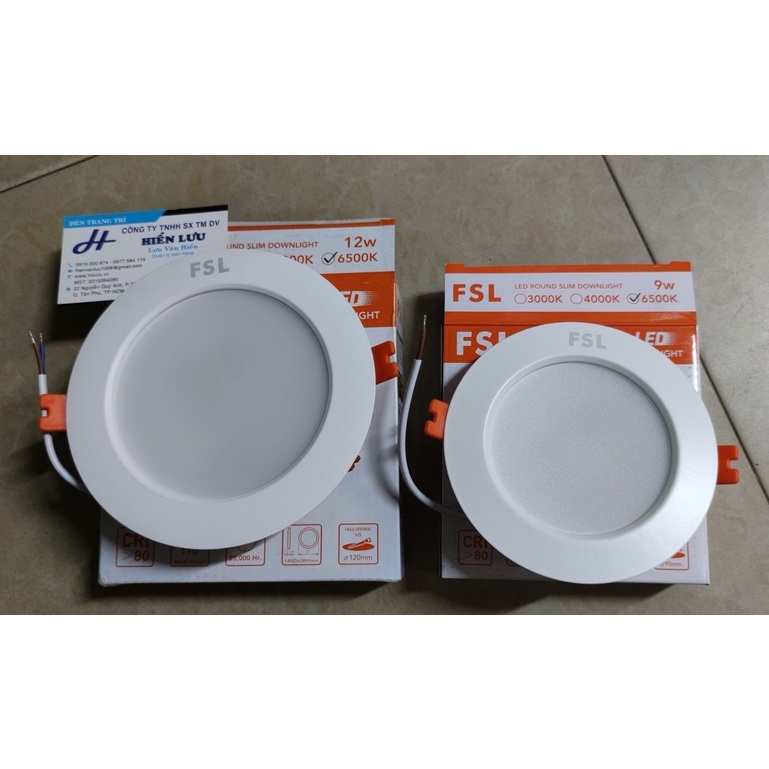 Đèn Led Âm Trần 9W lỗ khoét 90mm, 12W lỗ khoét 110mm FSL - Bảo Hành Chính Hãng