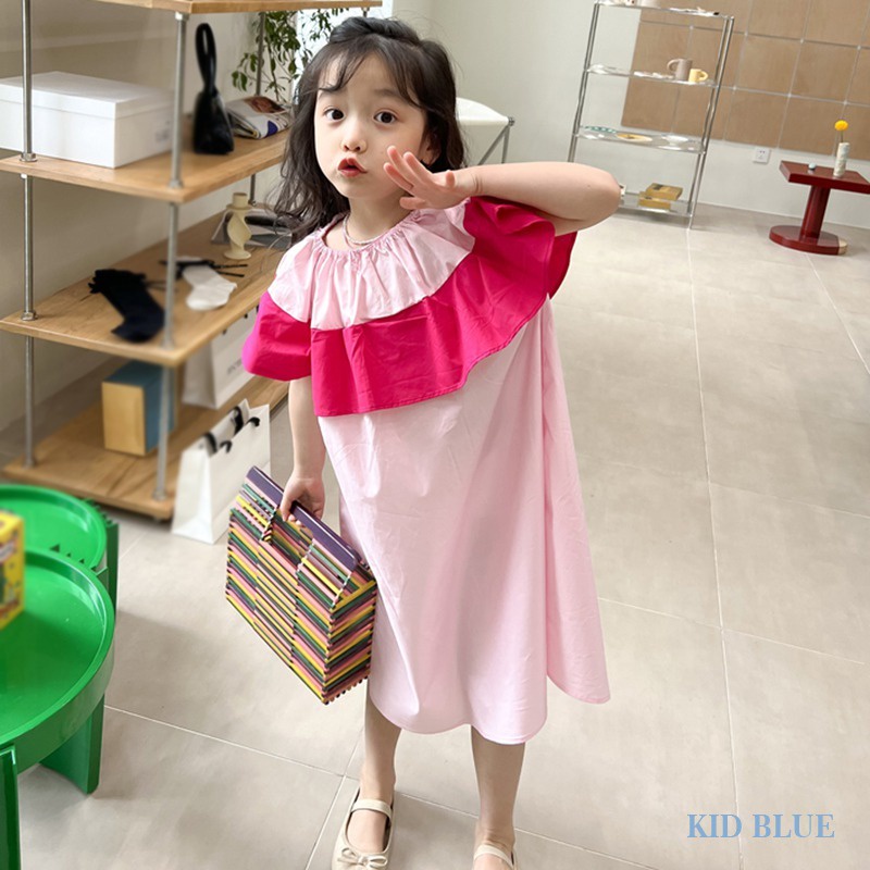 Đầm Công Chúa Tay Cánh Tiên Phối Ren Màu Sắc Ngọt Ngào Phong Cách Hàn Quốc Thời Trang Mùa Hè Cho Bé Gái
