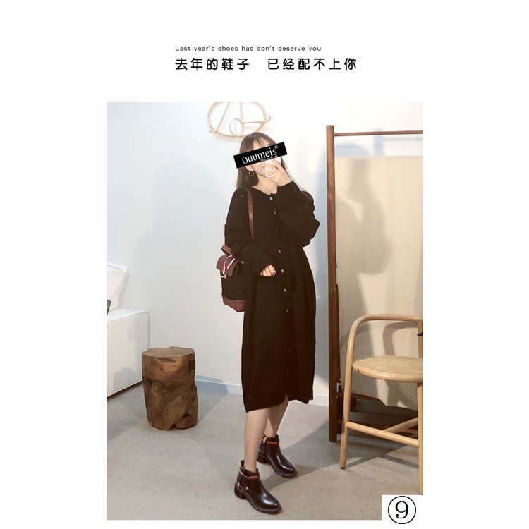 Giày Bốt Martin Da Mềm Phối Nhung Gót Dày Thời Trang Thu Đông 2021 Cho Nữ