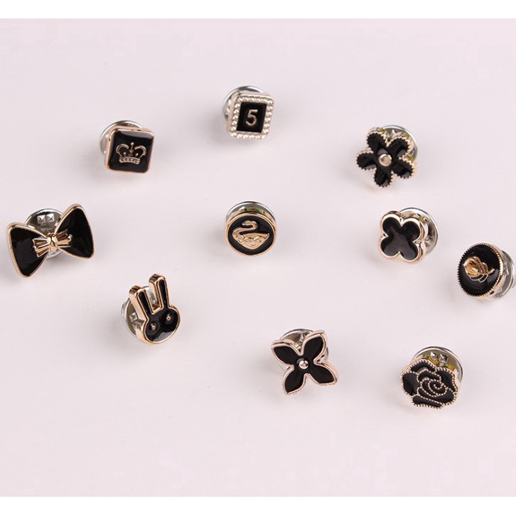 Set 10 ghim cài đính ngọc trai và kim cương giả xinh xắn dành cho nữ