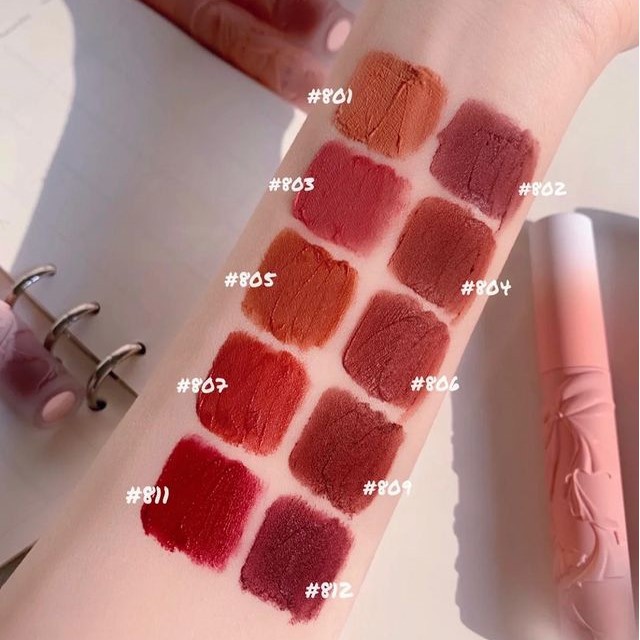 Son kem bùn GOGO TALES nơ hồng mềm mướt mịn lì Dusk Pink Fog Lip Puree lâu trôi hot trend Gogotales GT218 GOGO62 | Thế Giới Skin Care