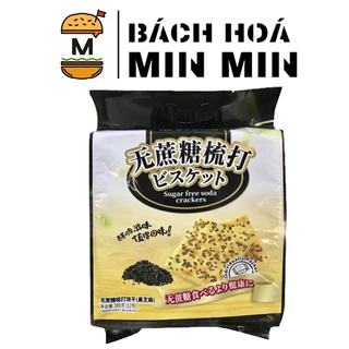 Bánh ăn kiêng mè đen không đường Soda Crackers Top Savor 380g