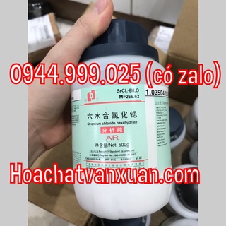 Hóa chất strontium chloride hexahydrate cas 10025-70-4 srcl2 6h2o lọ 500g