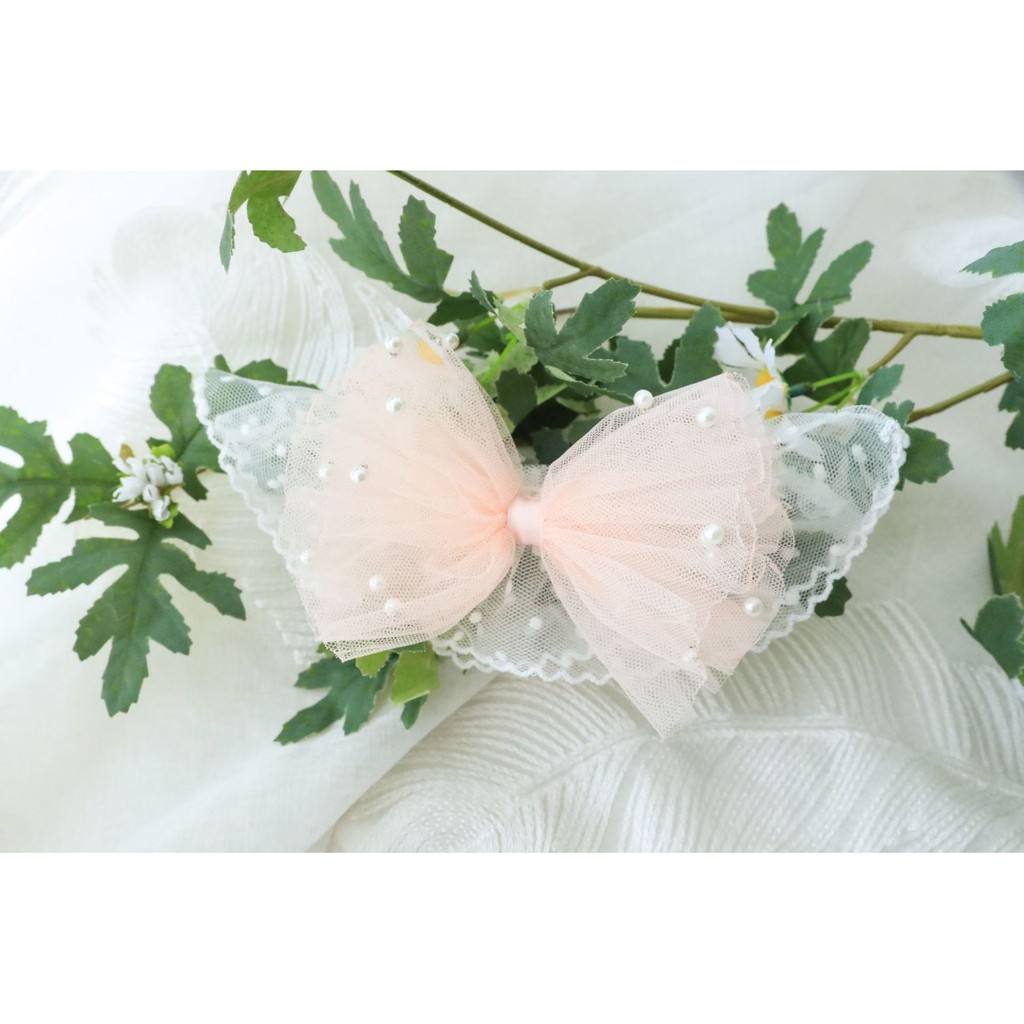 Vòng đeo cổ CAMQUYTSTORE ren bi kèm nơ dễ thương cho thú cưng chó mèo