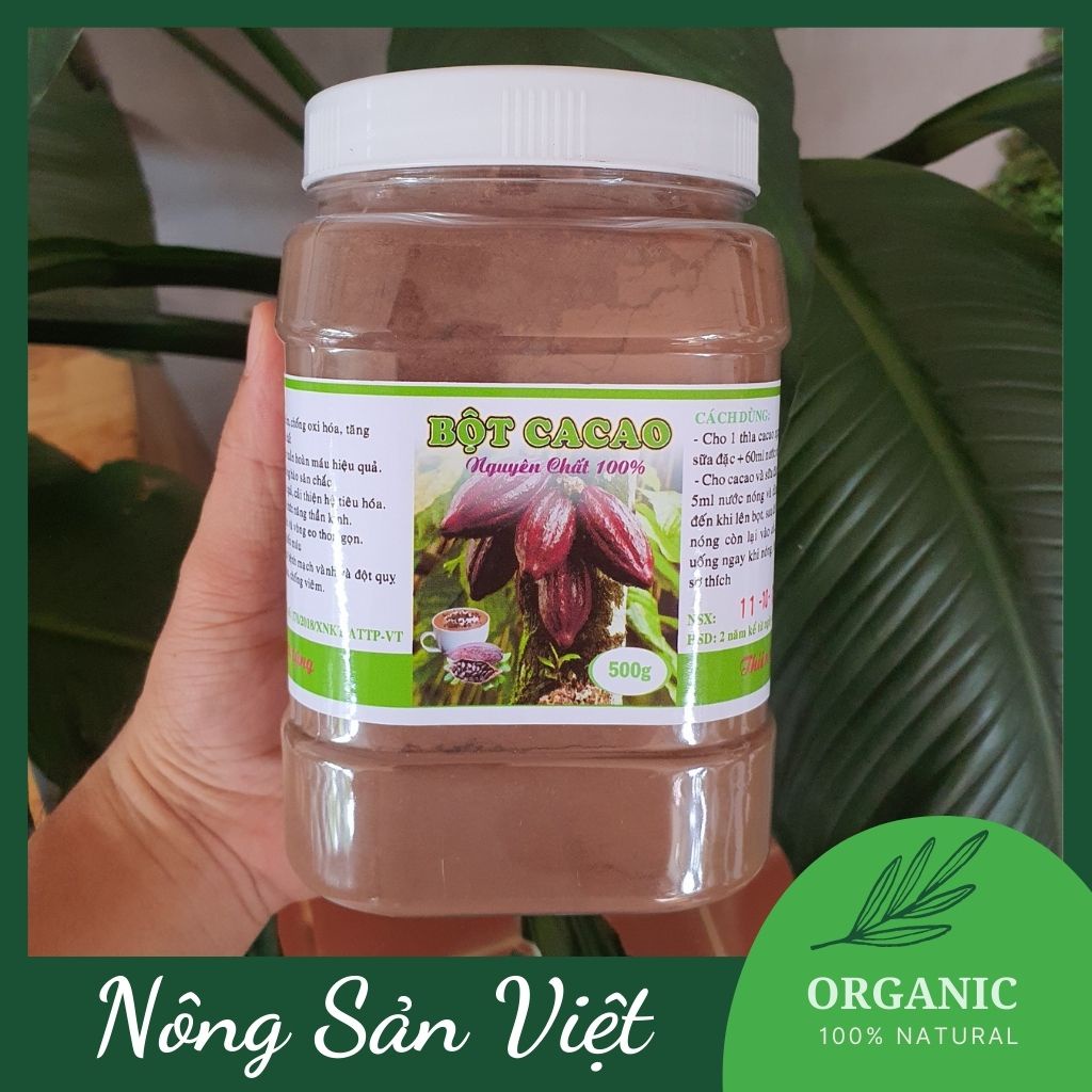 Bột cacao nguyên chất 100%, bột cacao giảm cân, cacao đăk lăk loại1 [500g đậm đặc, thơm ngon] 0410002