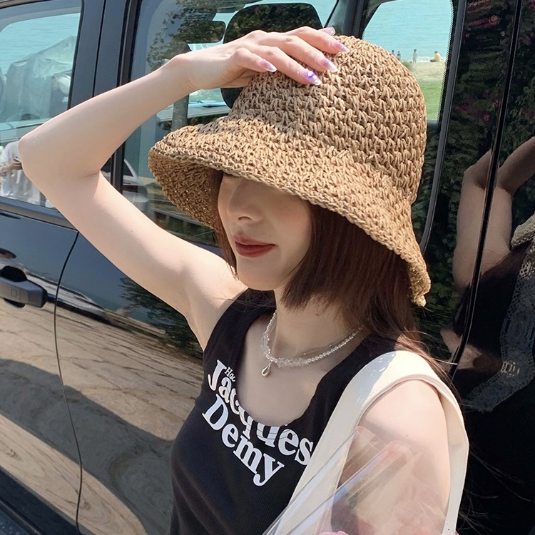 Mũ cói MG STUDIO thắt nơ ren xinh xắn đáng yêu cho nữ