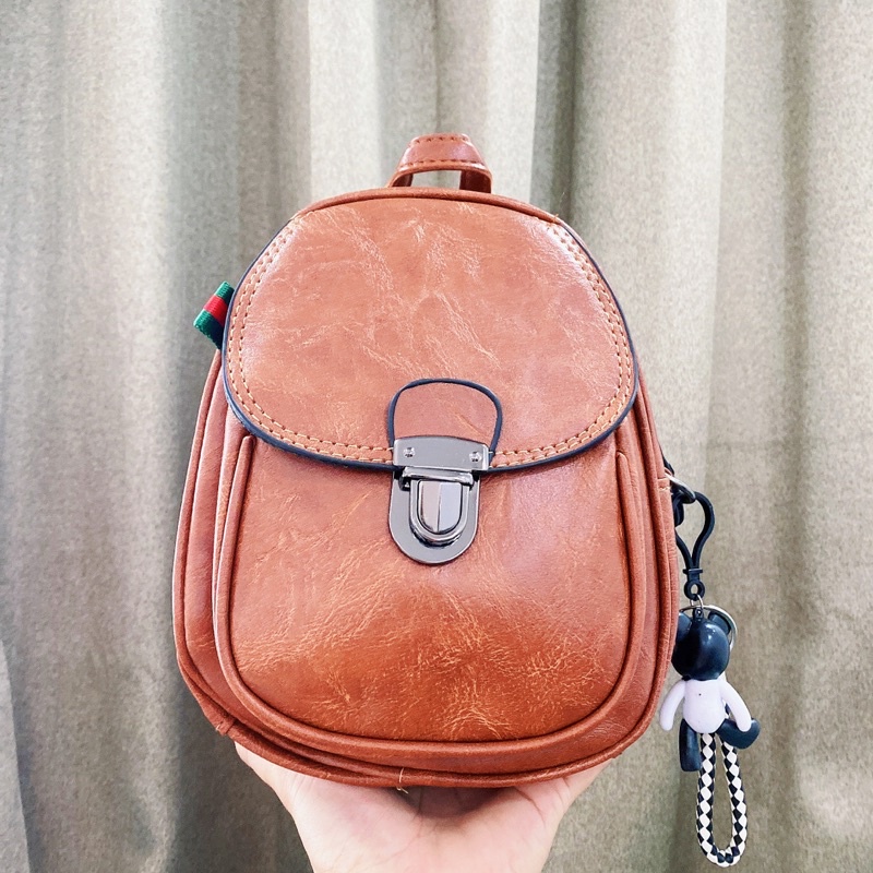 Balo đeo chéo nữ mini TẶNG GẤU đi chơi đẹp thời trang đi học cute dễ thương HTB10