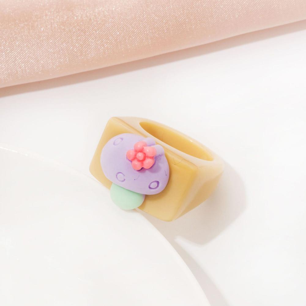 Nhẫn Mặt Người Ngoài Hành Tinh Tráng Men Phong Cách Punk Cho NữTrang Sức Thời Trang