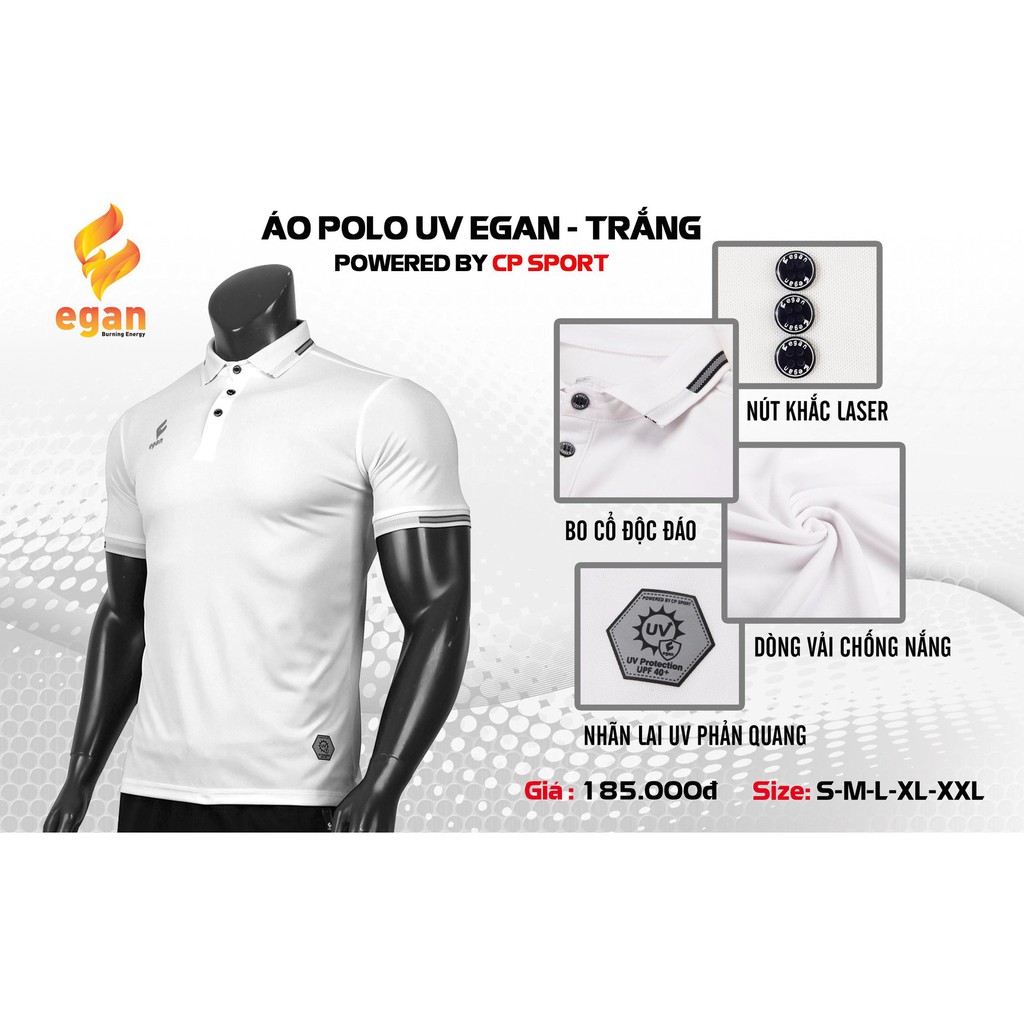 Áo Polo UV Egan - Màu Trắng - ViKi Sport