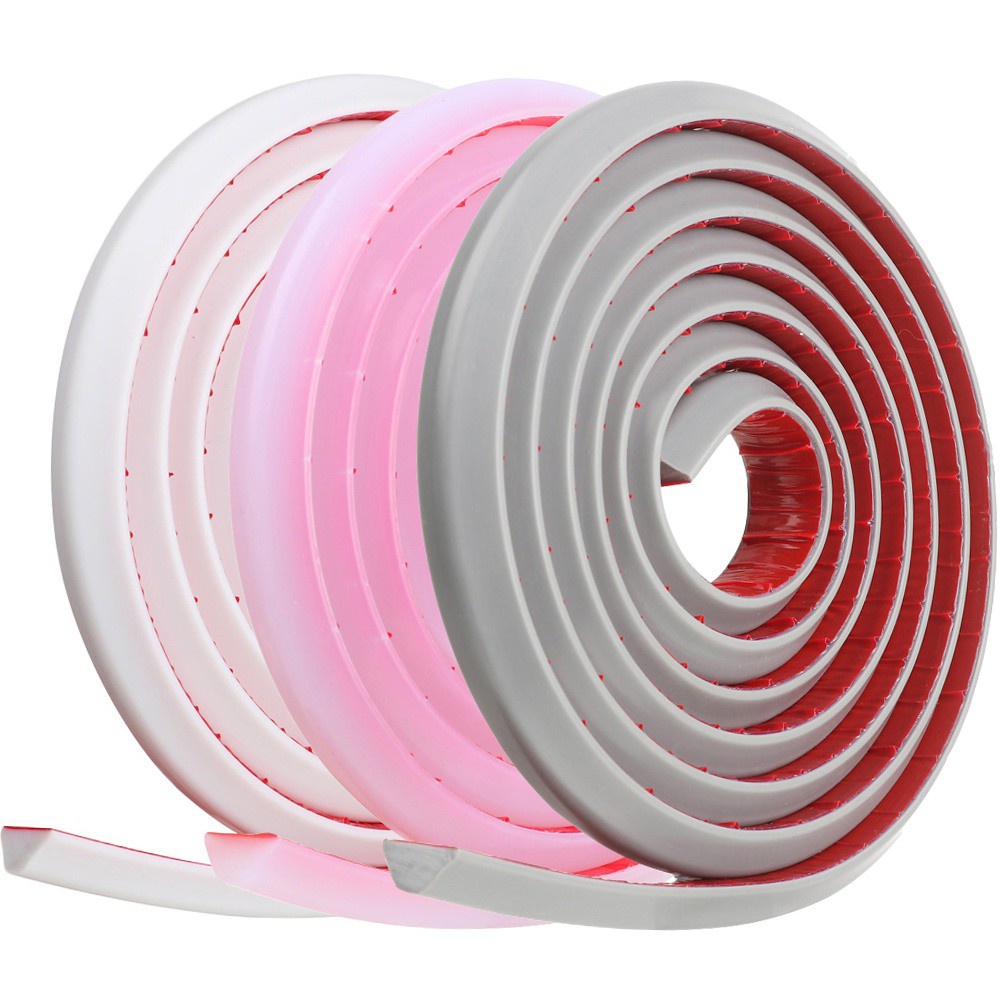 Dải viền chắn nước bằng silicone dẻo có keo chắc chắn nhiều màu tiện dụng cho phòng tắm / nhà bếp
