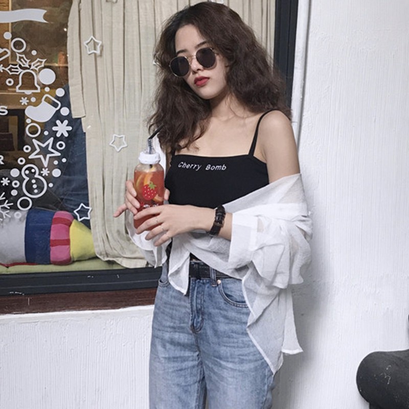 Women's Sexy Letter Print Knitted Short Camisole | BigBuy360 - bigbuy360.vn