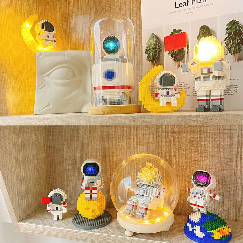 Lego Nanoblock - Đồ chơi lắp rắp mô hình 3D Decor Phi hành gia phiên bản lồng kính