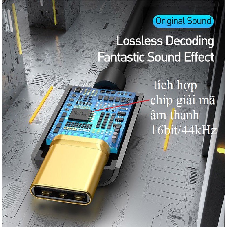 Type c to 3.5 Baseus L54, jack chuyển đổi tai nghe type c