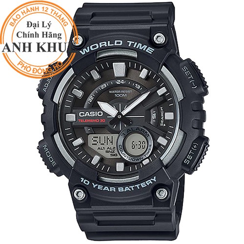 Đồng hồ nam dây nhựa Casio chính hãng Anh Khuê AEQ-110W-1AVDF