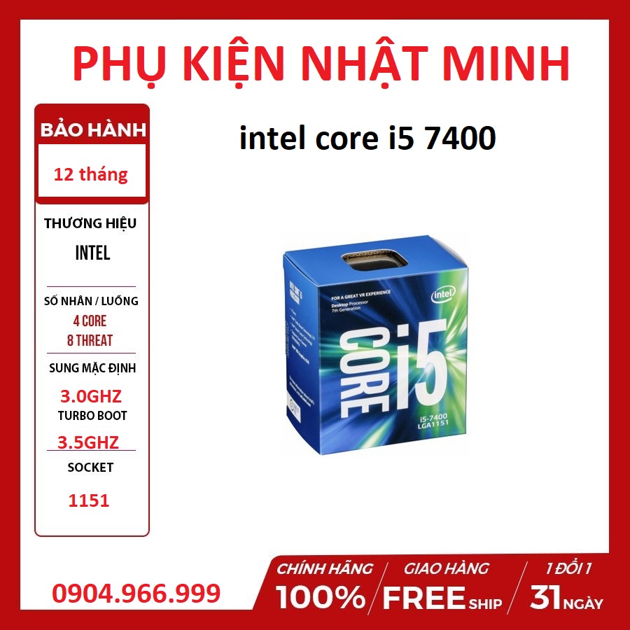 Bộ vi xử lý intel i5 7400, i5 8400, i5 9400F hàng tháo game còn bảo hành hãng gần 24 tháng lỗi 1 đổi 1 trong 6 tháng