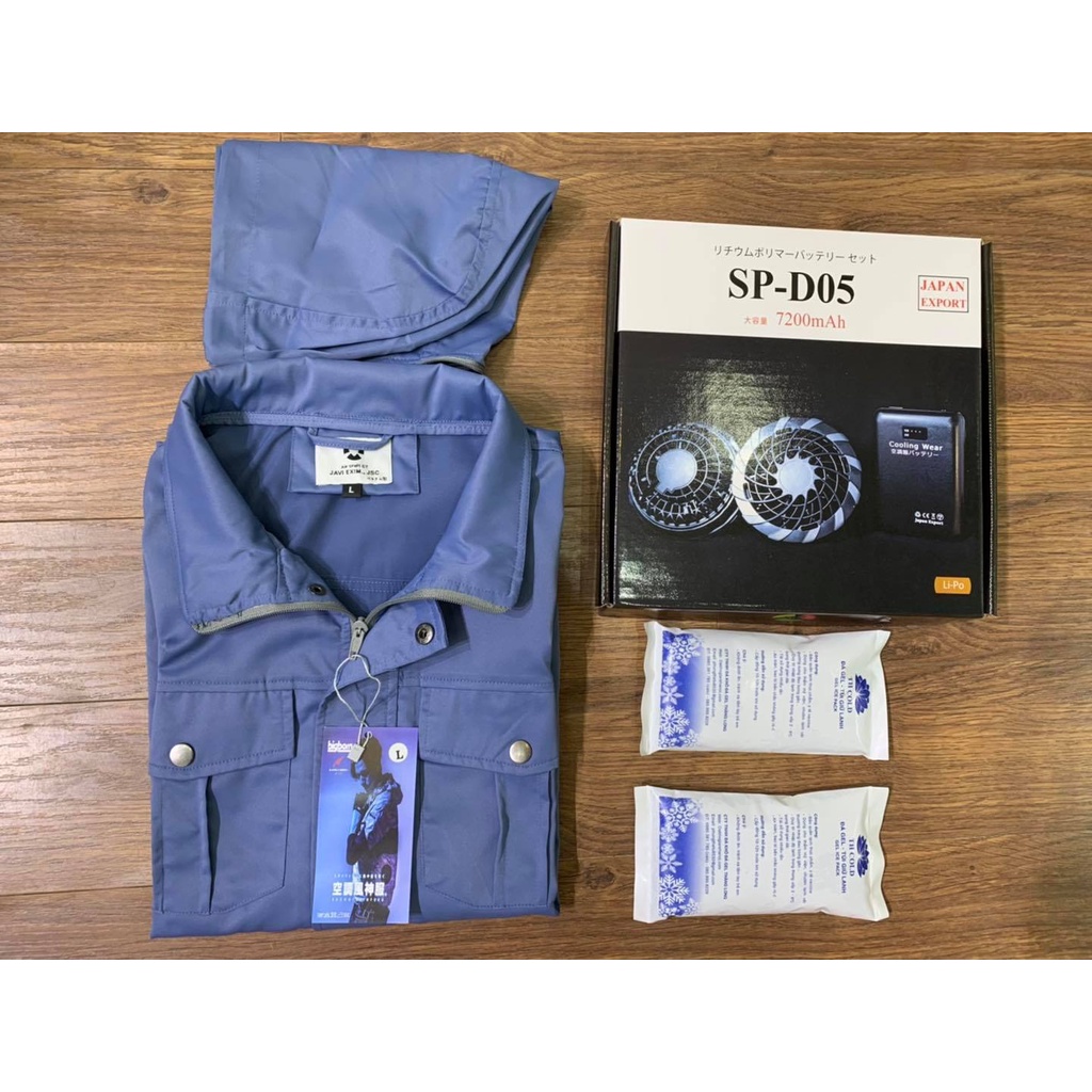[くちょうふく] Áo Điều Hòa Nhật Bản có đá khô làm lạnh/Pin Li-Polymer 11-24 tiếng lâu chai/BH 12 tháng