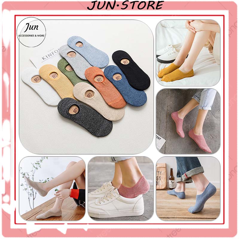 Tất Cổ Ngắn Nửa Bàn Chân Nam Nữ Trơn Basic Nhiều Màu - Vớ Lười Thời Trang Hàn Quốc Cao Cấp Giá Rẻ