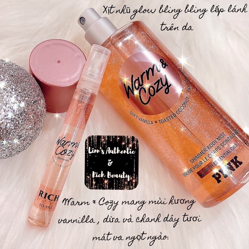 WARM COZY - Xịt Thơm Nhũ Toàn Thân Body Shimmer Mist Victoria’s Secret