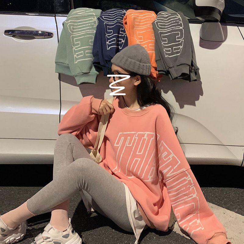 (sẵn xanh đậm XL) Áo sweater dài tay nỉ phong cách trẻ trung AN1,áo nỉ dài tay
