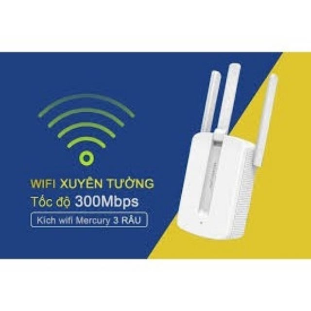 Bộ kích sóng wifi 3 râu Mercury (wireless 300Mbps) cực mạnh