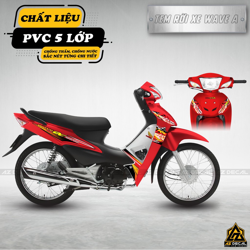 Tem Rời Xe Wave Alpha Racing Mix Polka Dot | WA06 | Decal Chế Dán Wave A 110 100 Đời Xe 2006 - 2021
