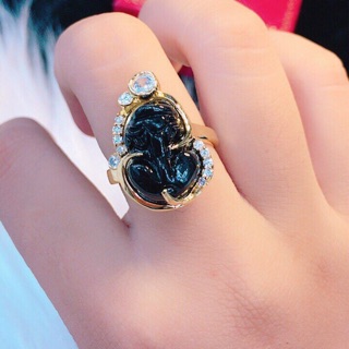 Nhẫn phong thuỷ tỳ hưu màu đen