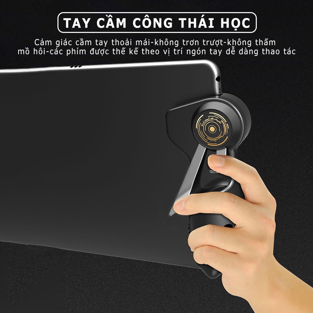 Tay cầm chơi game máy tính bảng lPAD MEMO AKPAD 6K thao tác 6 ngón hỗ trợ ghìm tâm thiết kế công thái học chơi PUBG FF