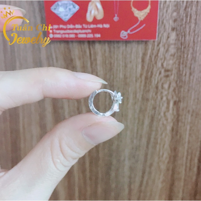 ⚡ẢNH THẬT⚡Bông Tai Nữ- Khuyên Tai Bạc Cao Cấp, Kiểu Dáng Nơ Đá Dễ Thương