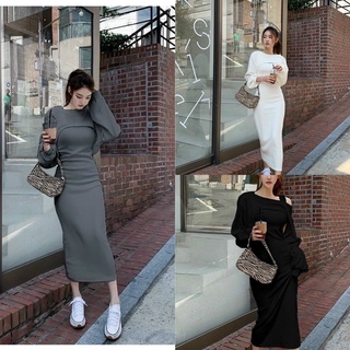 Set maxi kèm khoác crop lệch vai