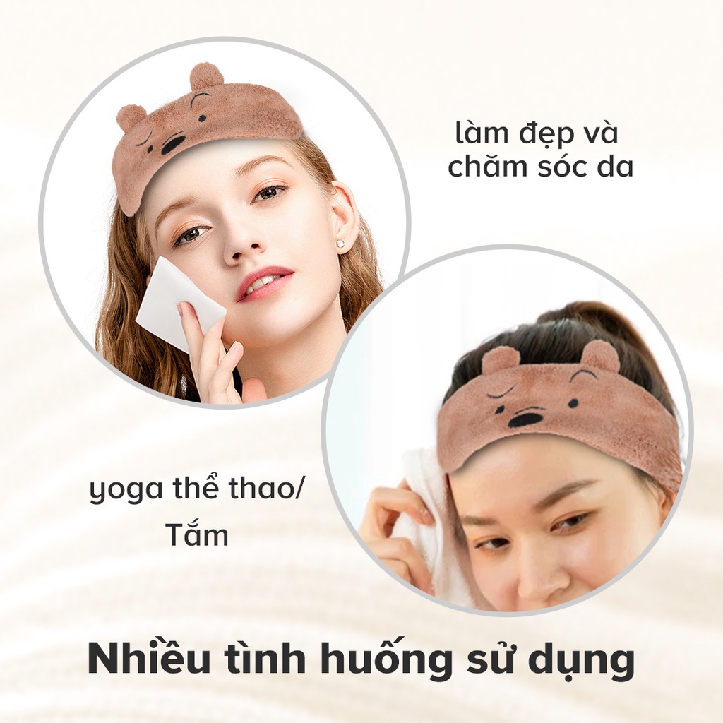 Băng Đô Cài Tóc Dễ Thương We Bare Bears Miniso băng đô rửa mặt băng đô tóc phụ kiện tóc