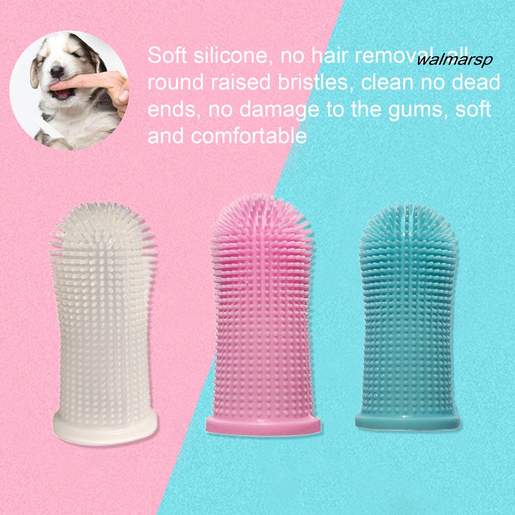 Bàn Chải Đánh Răng Bằng Silicon Mềm Đeo Ngón Tay Chống Mài Mòn Cho Thú Cưng