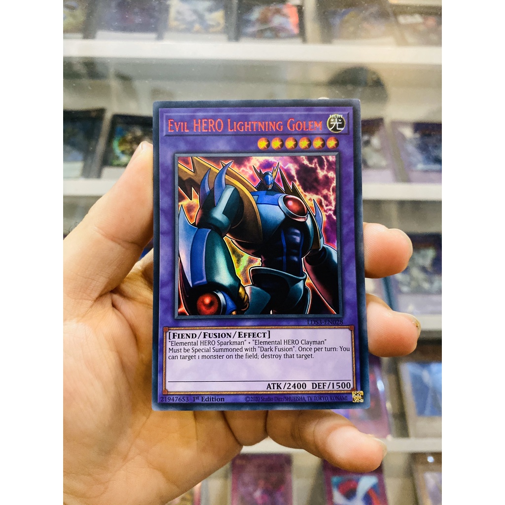 Thẻ Bài YugiOh Mã LDS3-EN028 - Evil HERO Lightning Golem - Ultra Rare (Red) - 1st Edition