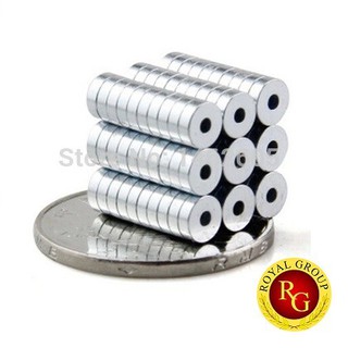 Nam châm đất hiếm 6,5x1,8mm có lỗ, nam châm câu cá nhựa (cam kết hài lòng)