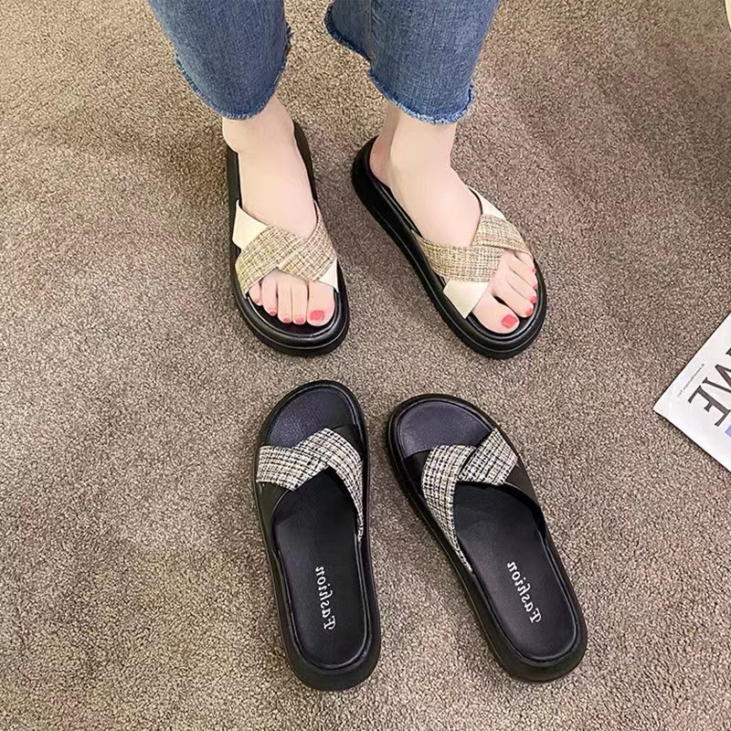 Dép bánh mì đế cao Dép đi biển Dép Đi Biển Thời Trang Mùa Hè Dành Cho Nữ