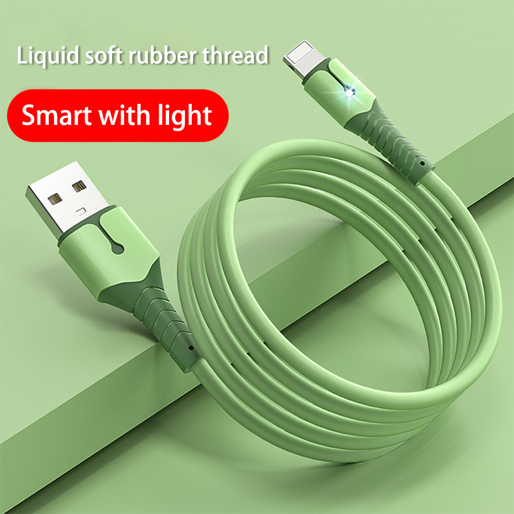 Dây cáp Type-C Micro USB hỗ trợ sạc nhanh truyền dữ liệu bằng Silicon mềm dẻo cho Apple Android dài 1m/1.5m/2m