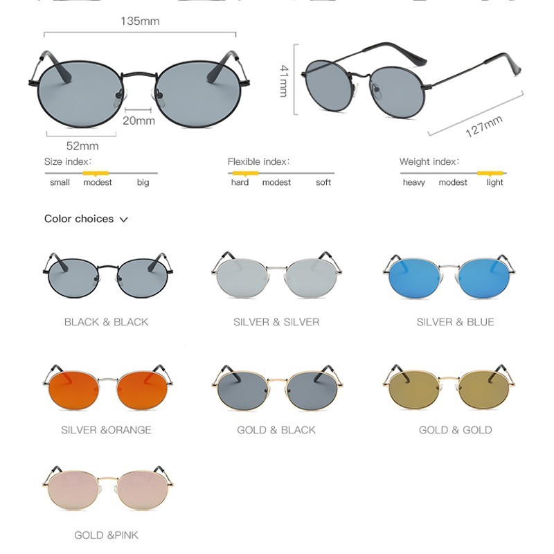 Kính mát gọng tròn kiểu retro cho nữ