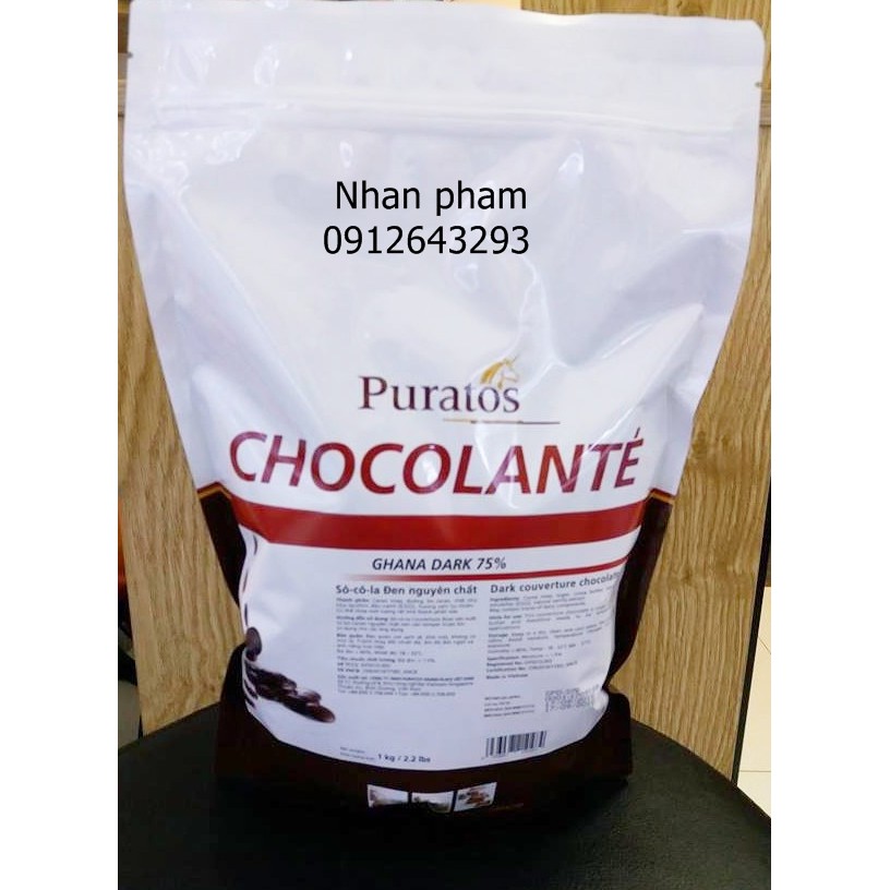 Socola đen nguyên chất 75% ( Gói 1kg)
