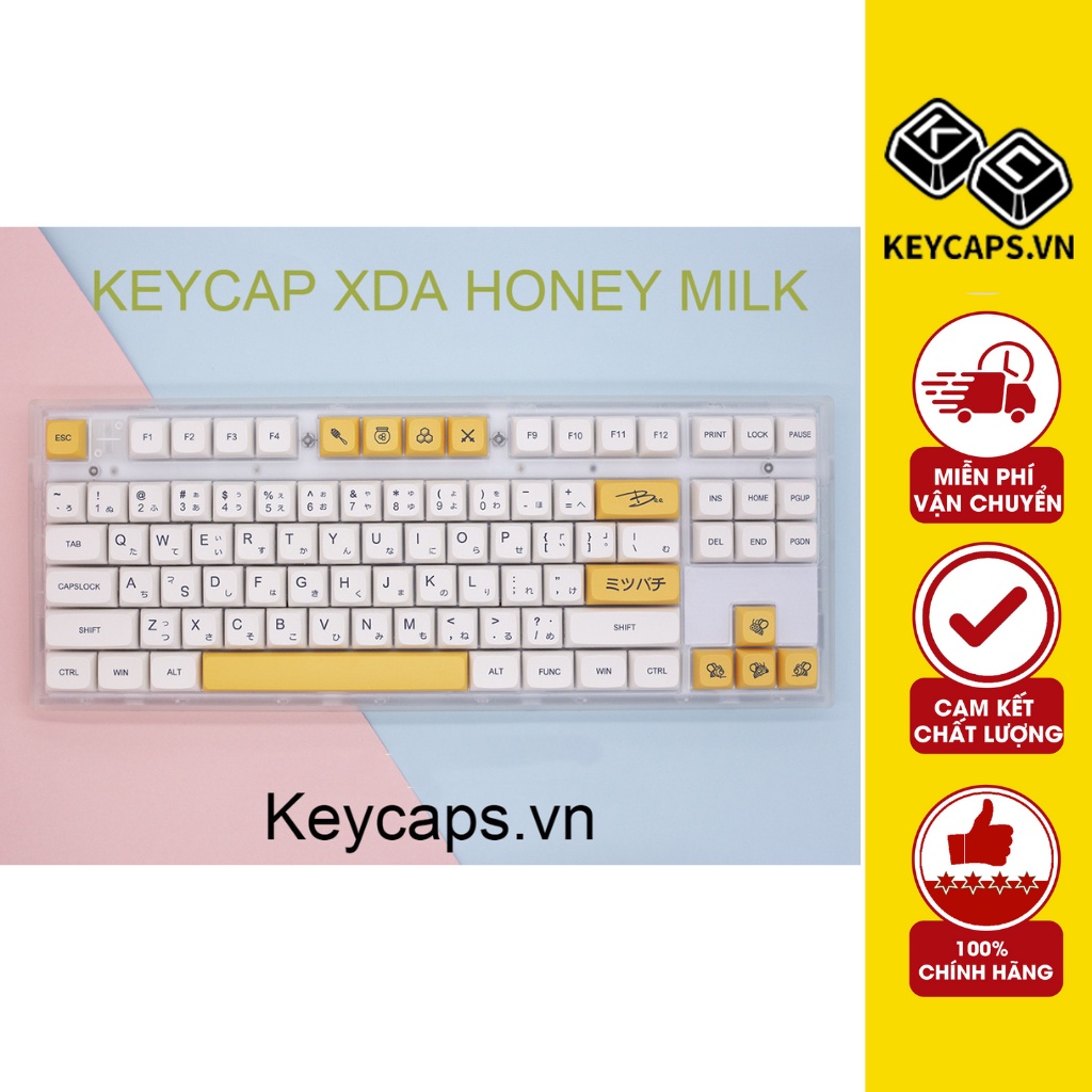 Bộ Nút Phím Keycap XDA Honey Milk Profile XDA Nhiều Màu Dễ Thương Honey Milk Cho Bàn Phím Cơ