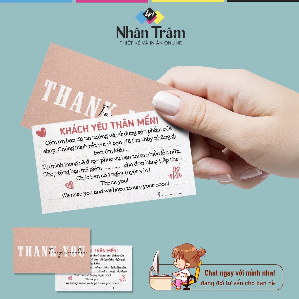 IN 2000 danh thiếp / thank you / đánh giá