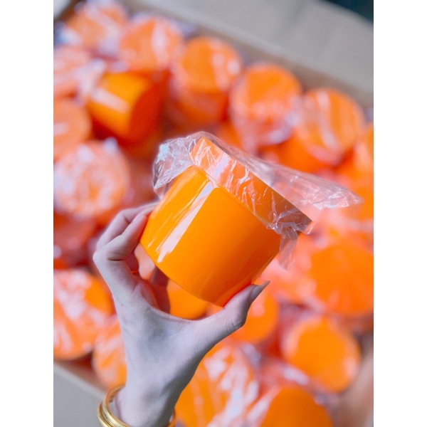 lẻ hủ nhựa đựng kem 500g màu cam