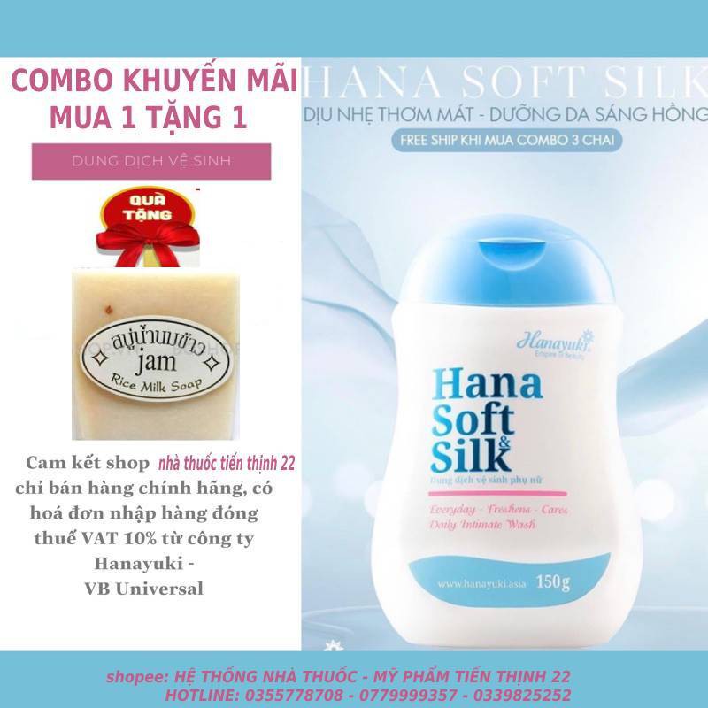 Dung dịch vệ sinh phụ nữ  Hana Soft Silk 150g