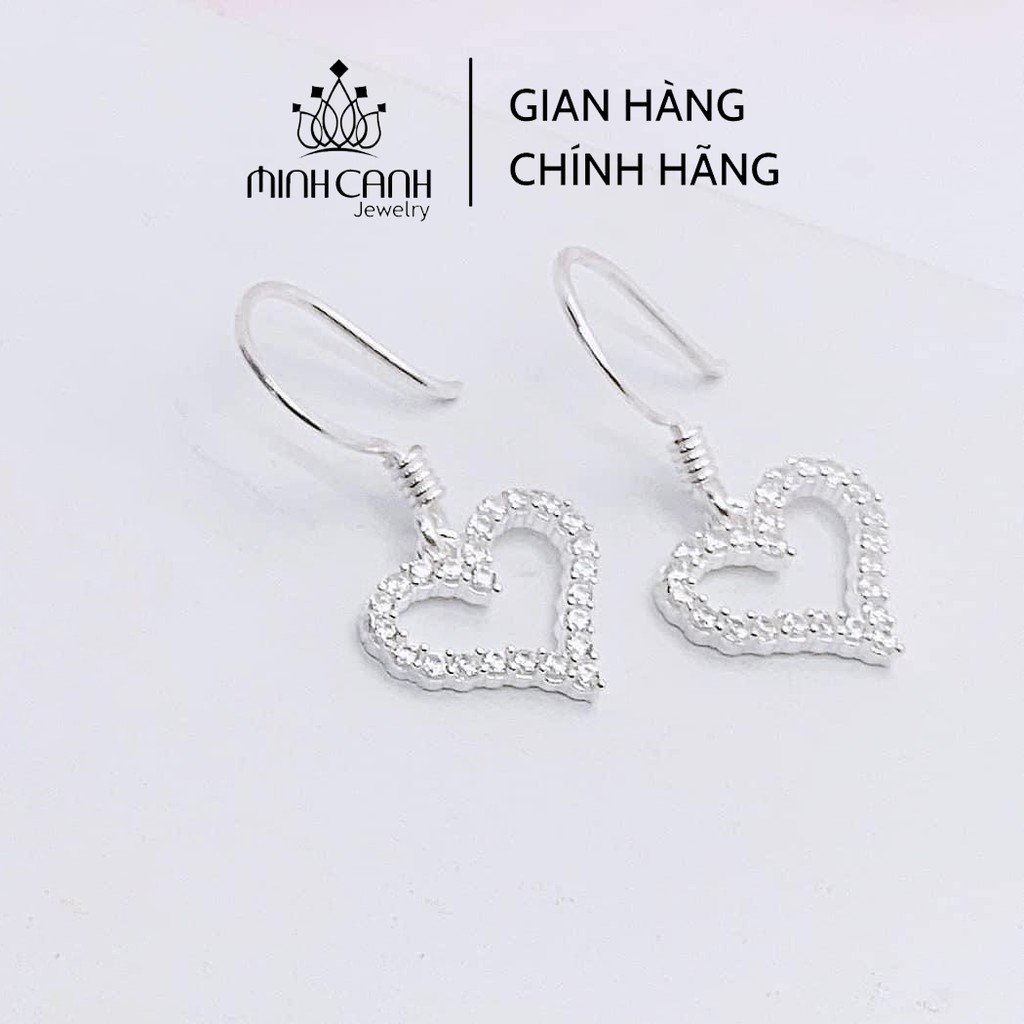 Bông Tai Bạc Trái Tim Móc Câu - Minh Canh Jewelry