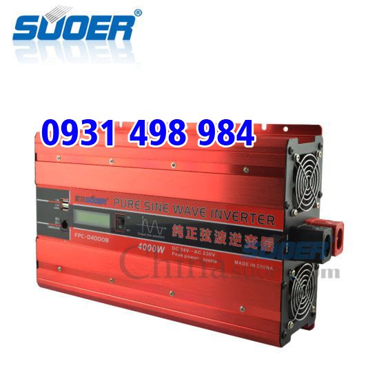 [ELHAR1TR giảm tối đa 1TR] Inverter sin chuẩn 4000W 24V SUOER FPC-D4000B