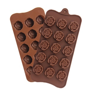 Khuôn Silicone 15 Ngăn Tạo Hình Hoa Hồng Trang Trí Bánh